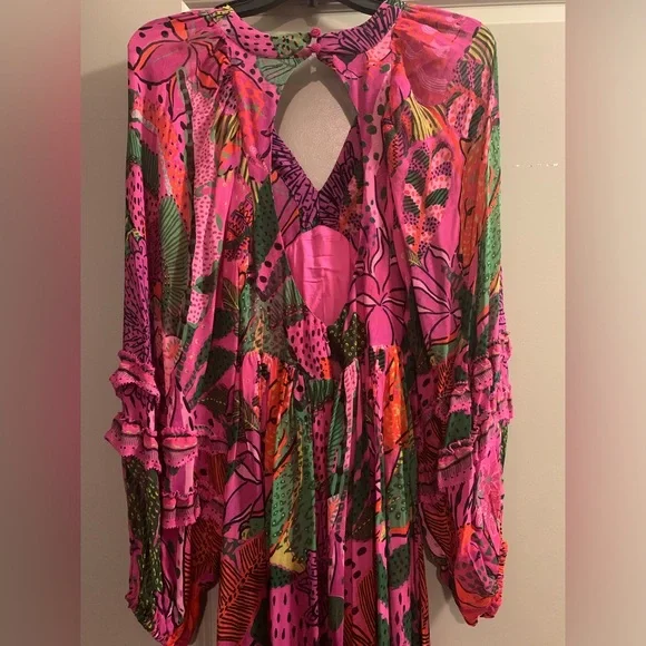 Farm Rio x Anthropologie Cool Leopard Long Sleeve Maxi Dress size XXS NWT - Picture 12 of 16